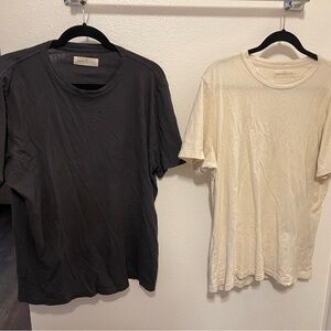 Imogene + Willie Classic Knit Faded Black & Vintage White Crew Tees